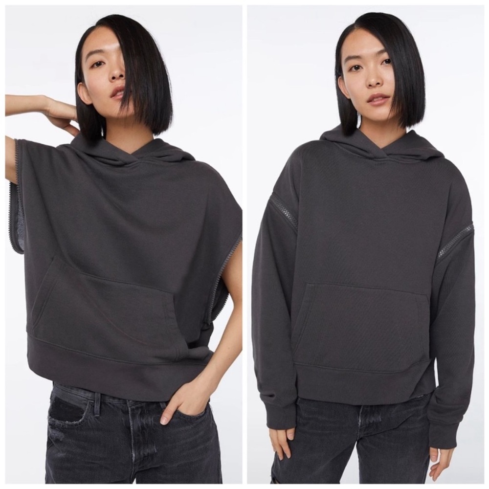 Women’s Charcoal Hooded Pullover Top